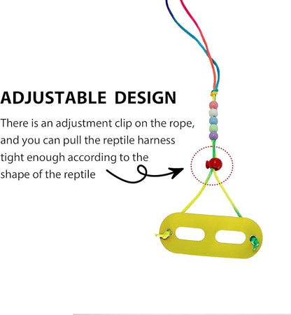 AIITLE Bearded Dragon Leash & Harness 3-Size Pack (S/M/L) - Adjustable, Soft Leather Reptile Harness for Geckos, Lizards, Chameleons, Ferrets, Hamsters, Yellow