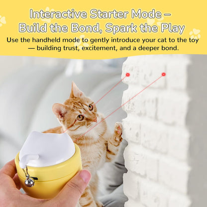 Cat Laser Toy Automatic with Dual Beams, Quiet 35–38dB Rotation, Wobble Base & 3 Modes –– Interactive Laser Automatic Cat Toy for Indoor Cats and Kittens Fun Play