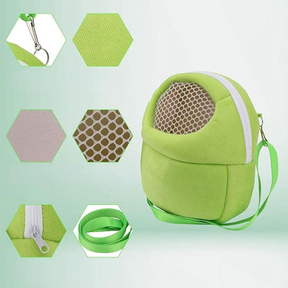 Pet Carrier Backpack for Small Animals, Travel Handbag for Cat, Puppy, Guinea Pig, Hedgehog, Hamster (Green, S)