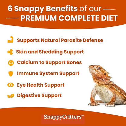 Bearded Dragon Food - Premium Complete Diet Gel Mix for Juvenile and Adult, Made in US FDA Facility, Fortified Formula for Skin and Shedding Support, Digestive Support and Immune System - 3.5 oz.