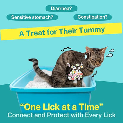 Dr.by Cat Biome Probiotics Feline Constipation Treatment Anti Diarrhea Relief Sensitive Stomach Support Kitten Probiotic Lickable Supplement for Digestion Immunity Gut Health 30 Tubes