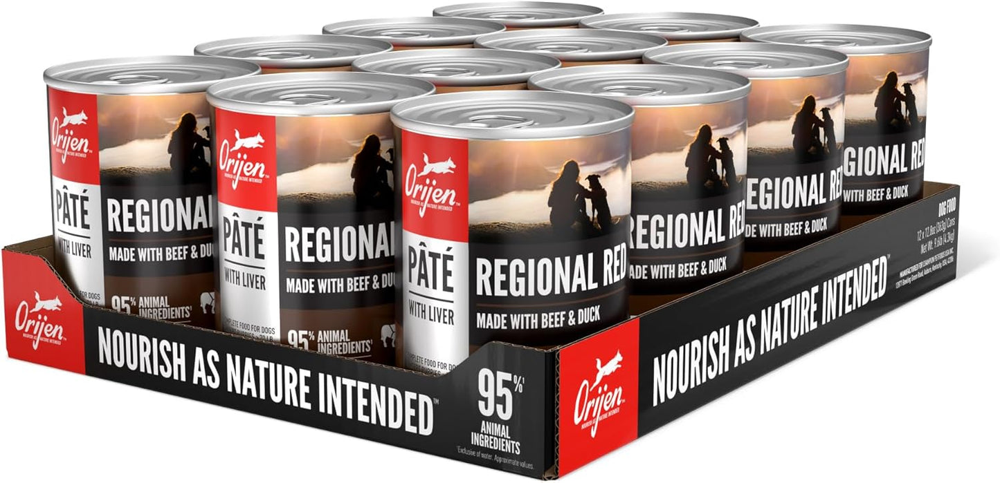 ORIJEN Pate Wet Dog Food Regional Red Recipe with Liver 12.8oz Cans (12 Count)