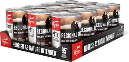 ORIJEN Pate Wet Dog Food Regional Red Recipe with Liver 12.8oz Cans (12 Count)