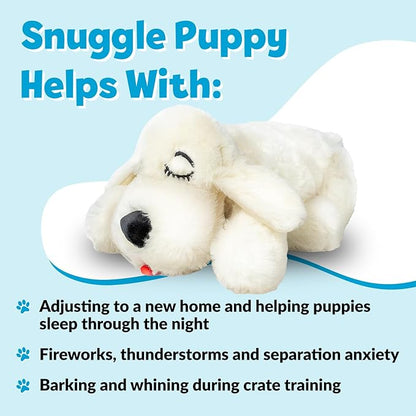 Original Snuggle Puppy Heartbeat Puppy Toy - Heartbeat Puppy for Dogs - Pet Anxiety Relief and Calming Aid - Comfort Dog Toy - Behavioral Training and Sleep Aid Cuddle buddy - Crate Training Essential