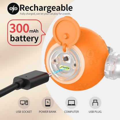 Interactive Cat Toys for Indoor Cats-Fast Rolling on Carpet,Automatic Cat/Kitten Toys for Bored Indoor Cats,Motion Activated