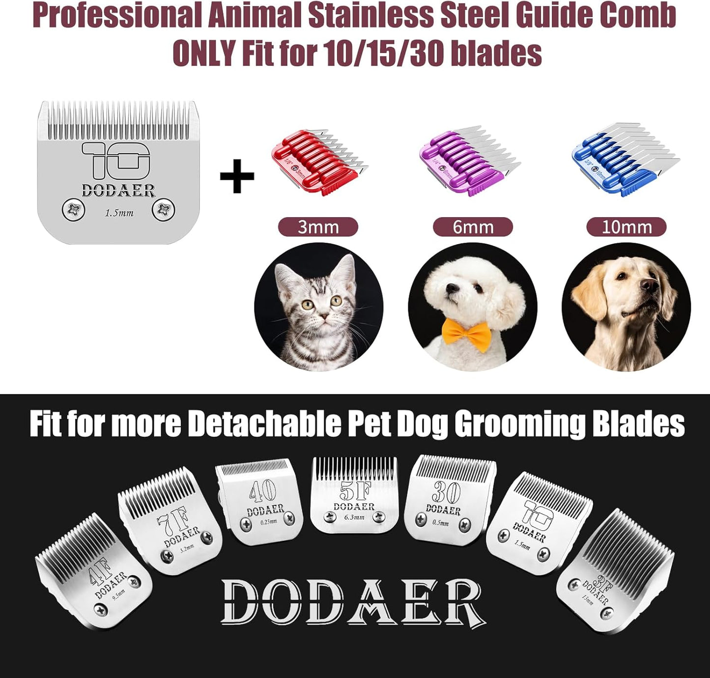 Professional Dog Grooming Electric Corded Clipper Super 2-Speed,Low Noise,Cool & Quiet Running Design for Thick Heavy Coats,Dogs,Cats and Other Animal (Brown)