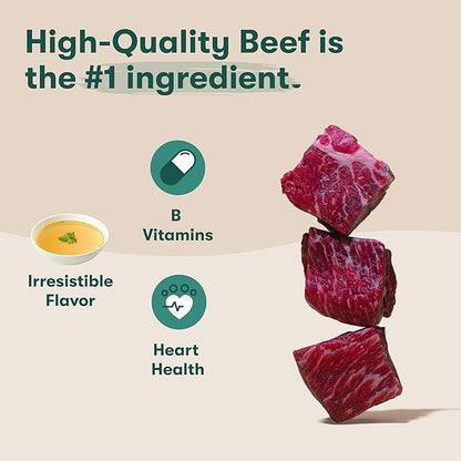 Jinx Bone Broth Stew for Dogs - Beef & Vegetables Recipe - Grain-Free Wet Dog Food & Topper for Picky Eaters - Promotes Lean Muscle Growth, A Healthy Coat & Improved Digestion - 13 Oz, 12 Pack