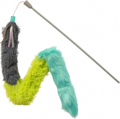 SmartyKat Crazy Catch 3 Part Breakaway Plush Catnip Wand Cat Toy, Extendable for Capturing Prey & Solo Play for Cats & Kittens