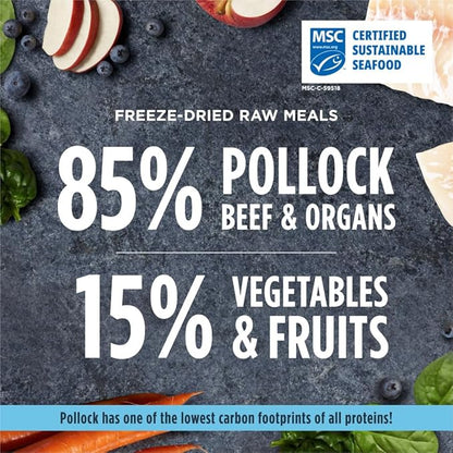 Instinct Freeze Dried Raw Meals, Natural Dry Dog Food, Grain Free - Wild Caught Pollock, 24 oz. Bag