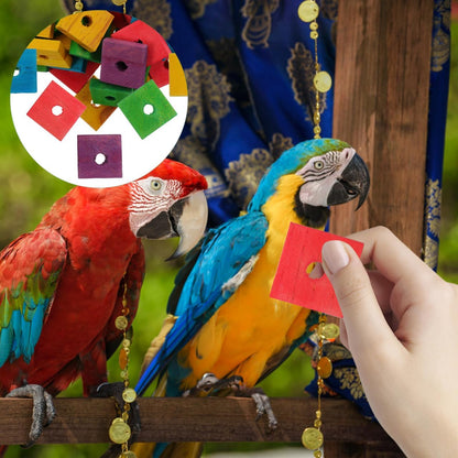 SUPVOX Bird Toys,100 Pcs Wooden Bird Chewing Blocks: Bird Toys for Parrots,Parrot Toys for DIY Shredding Large Bird (Mixed Color)