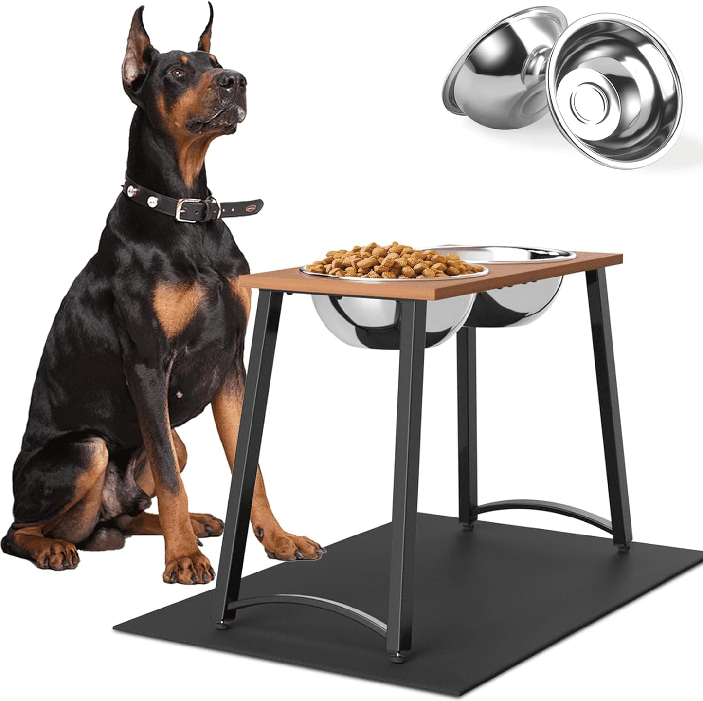 Elevated Dog Bowls for Large Dogs, Extra Large Breed, with Spill Proof Mat, Two 3000ML(13CUPS) Food & Water Bowls, Stable Raised Bowl, 18.1" Tall Dog Bowl Stand for XX Large Dogs