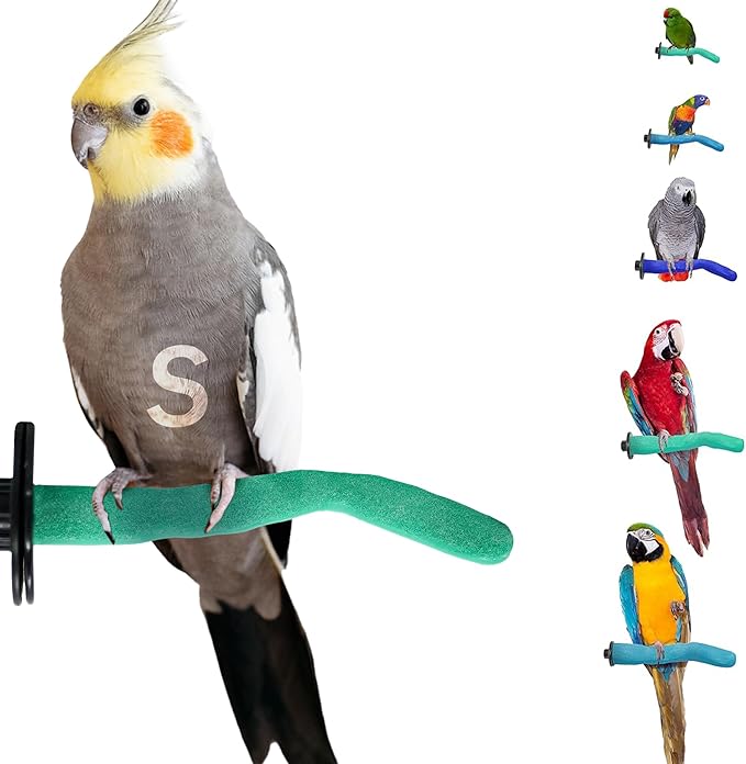 Sweet Feet and Beak Safety Pumice Perch - Trims Nails and Beak - Promotes Healthy Feet - Safe Non-Toxic Bird Supplies for Bird Cages - Small 8"