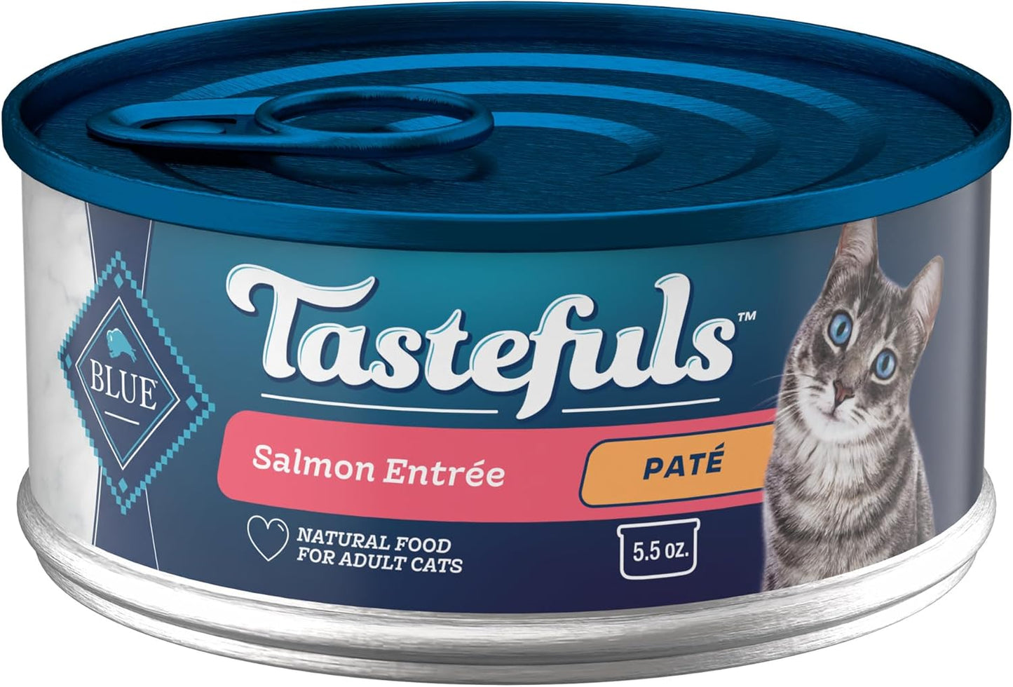 Blue Buffalo Tastefuls Wet Cat Food Paté, Made with Natural Ingredients, Salmon Entrée, 5.5-oz Cans (24 Count)
