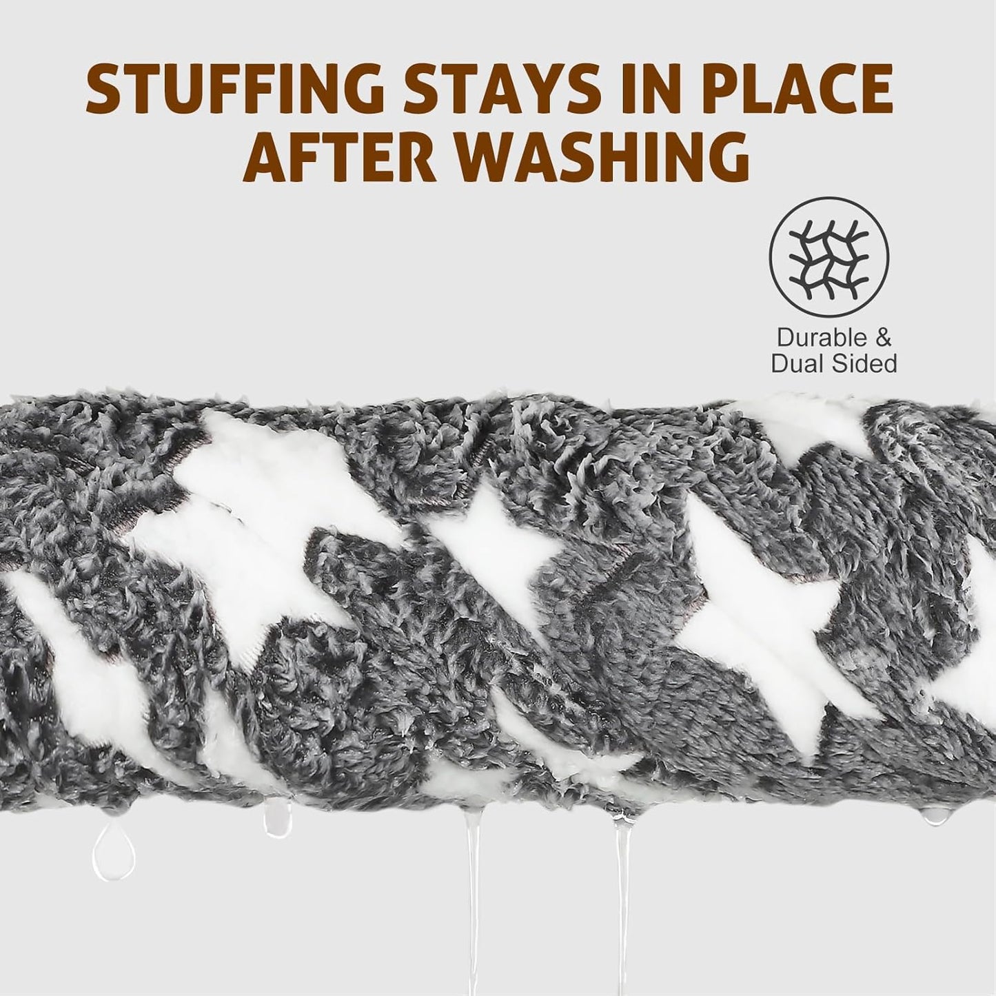 Mora Pets Cat Bed Dog Crate Pad Ultra Soft Pet Bed with Cute Star Print Washable Crate Mat for Small Dogs and Indoor Cats Reversible Fleece Dog Kennel Pad Cat Carrier Mat 14 x 17.5 inch Grey