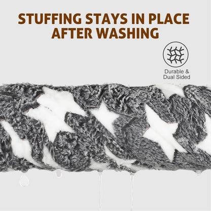 Mora Pets Dog Crate Pad - Ultra Soft Pet Bed With Cute Star Print, Washable Mat for Large Medium Small Dogs, Reversible Fleece Kennel Liner, Cat Bed 23 x 18 Inch Grey