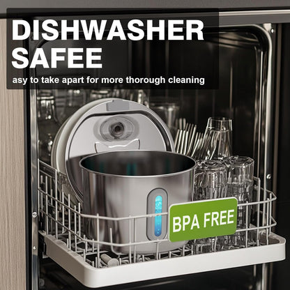 Cat Water Fountain, 74oz/2.2L Cat Fountain for Drinking - Pet Water Fountain Stainless Steel for Cats Inside - Quiet Water Bowl Dispenser - Kitty Drinking Fountains - 8 Filters + 8 Sponges