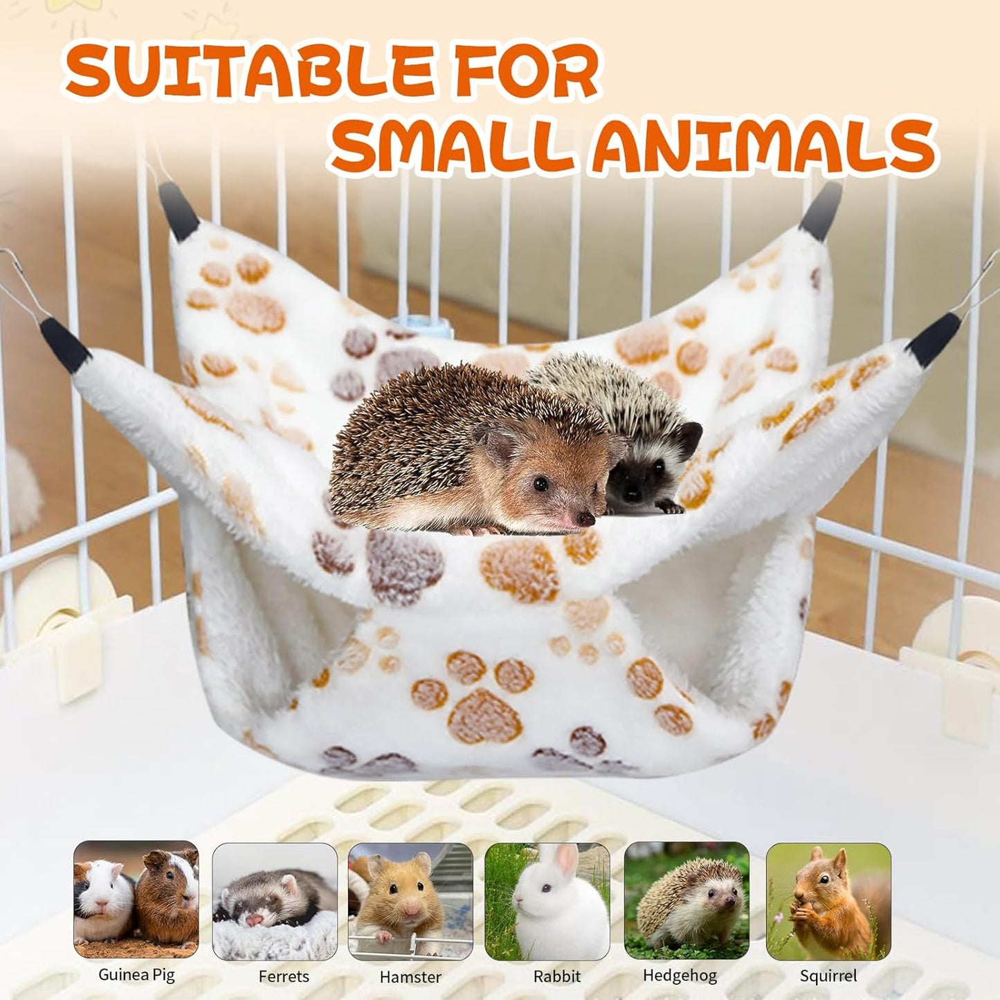 3 Pcs Guinea Pig Hammock, Rat Ferret Hanging Hammock Guinea Pig Accessories for Small Animals Chinchilla Hamster Parrot Sugar Glider Ferret Squirrel (11"×11")