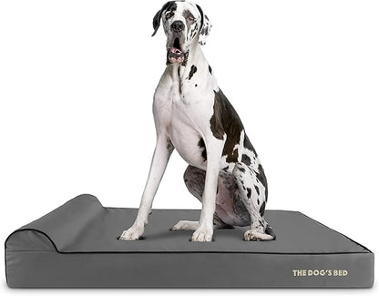 The Dog’s Bed Orthopedic Headrest Dog Bed XXL Grey/Black, Memory Foam, Pain Relief for Arthritis, Hip & Elbow Dysplasia, Post Surgery, Lameness, Waterproof Washable Cover