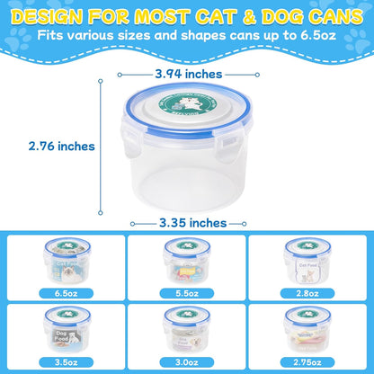 REFLYING Canned Cat Food Storage Lids,Reusable Airtight Can Cover Pet Food Sealer - Keeps Cat Food Storage Can Fresh, Cat Food Container Eliminates Odor, Easy To Use With SUS 304 Spoon,Can Opener