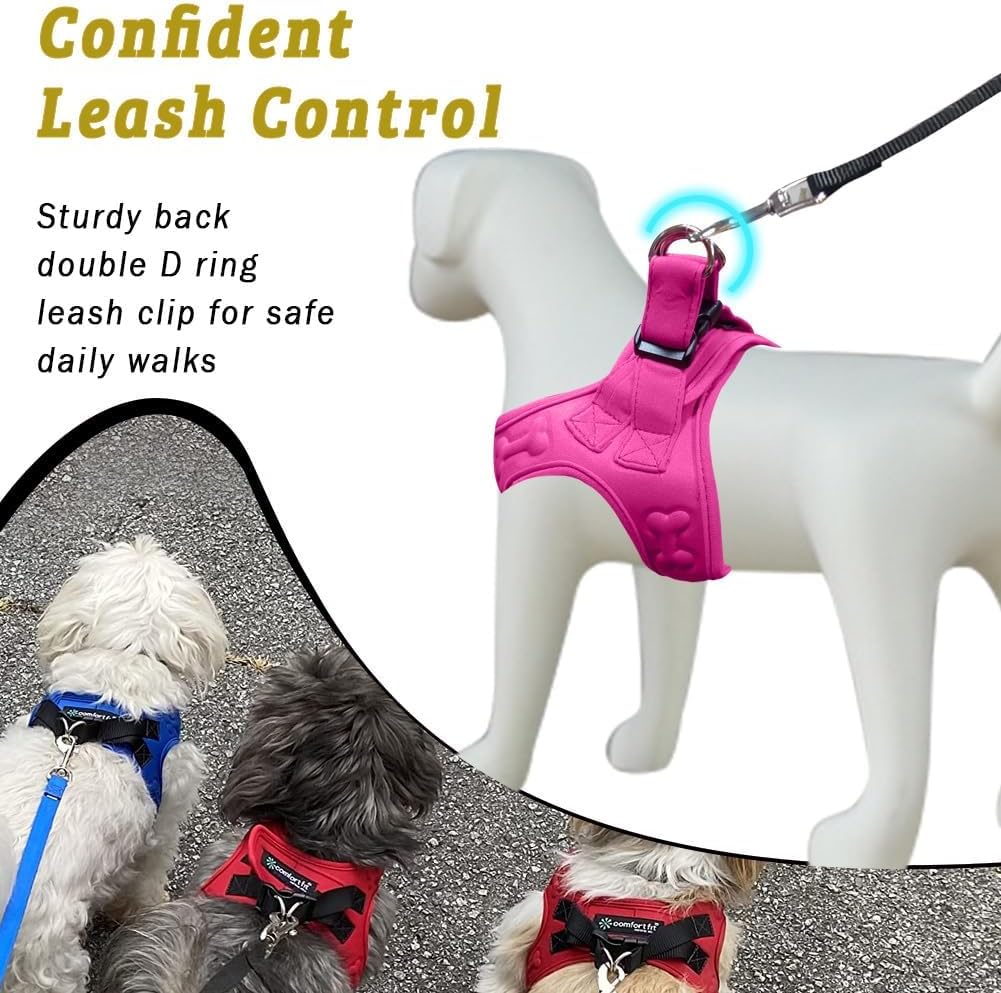 Comfort fit Step-in Dog & Puppy Harness - Comfortable All Weather Dog Vest Harness: Adjustable, Soft Padded, Easy to Put-on for Small, Medium-Sized Dogs