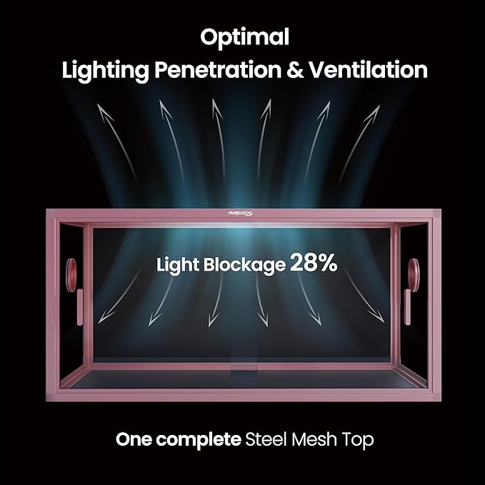 50 Gallon Bearded Dragon Tank, Reptile Enclosure for Easy Maintenance, Front Opening Reptile Tank with Top Screen Ventilation & Glass Sliding Door 36''x18''x18''