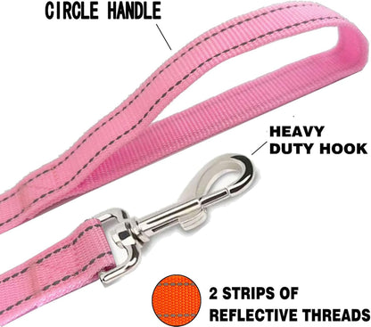Reflective Dog Leash 7Ft /8 Feet Long, 1 Inch Wide, for Small and Medium Dogs