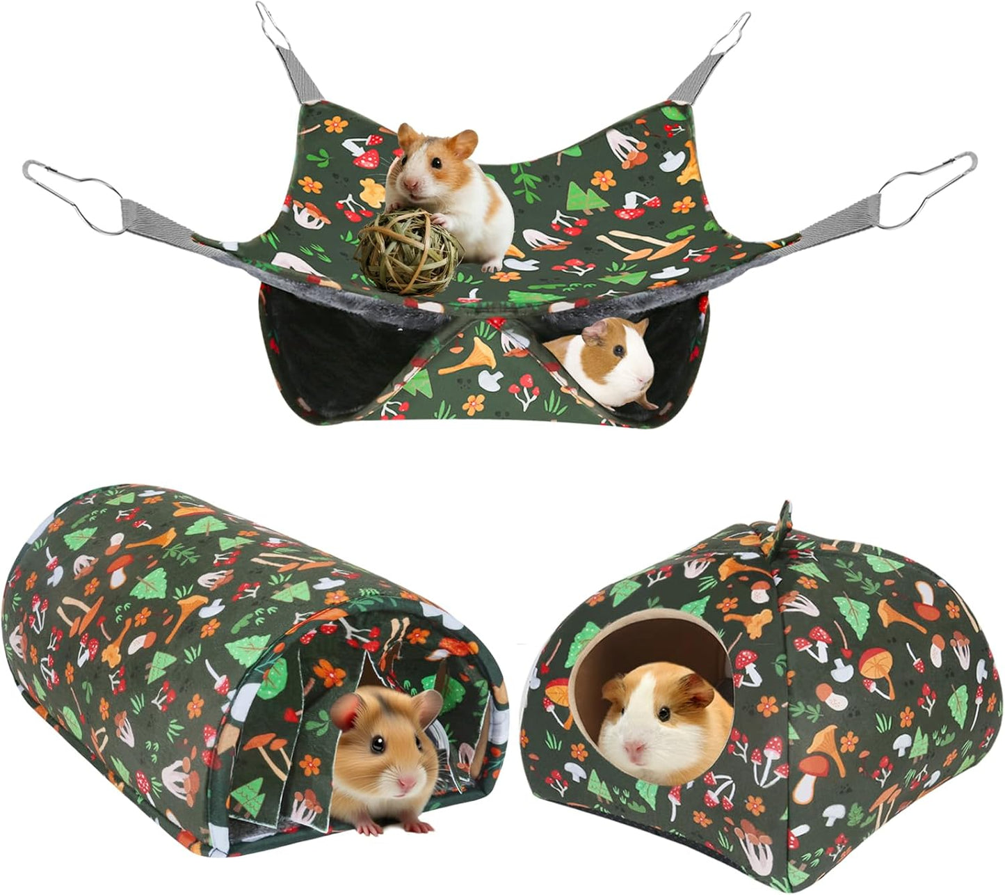 Ferret Hammock, Washable Rat Hammock,3 Pack Rat Cage Accessories,Soft Guinea Pig hammocks, Ferret Rats Chinchilla Bed, Hamster hammocks, Sugar Glider, Squirrel