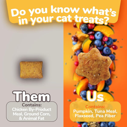 Fruitables Cat Treats Crunchy Cat Treats, Healthy Low Calorie Kitten Snacks, Made Without Wheat, Corn and Soy, Kitten Essentials, Made with Real Tuna and Pumpkin, 30 Ounces