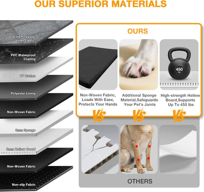 Dog Car Seat Cover, Hard-Bottom Back Seat Extender for Pets, Waterproof Nonslip Hammock for Car, Backseat Dog Bed for Cars SUVs Trucks, Car Seat Protector, Universal Fit 52 x 25 in, Grey