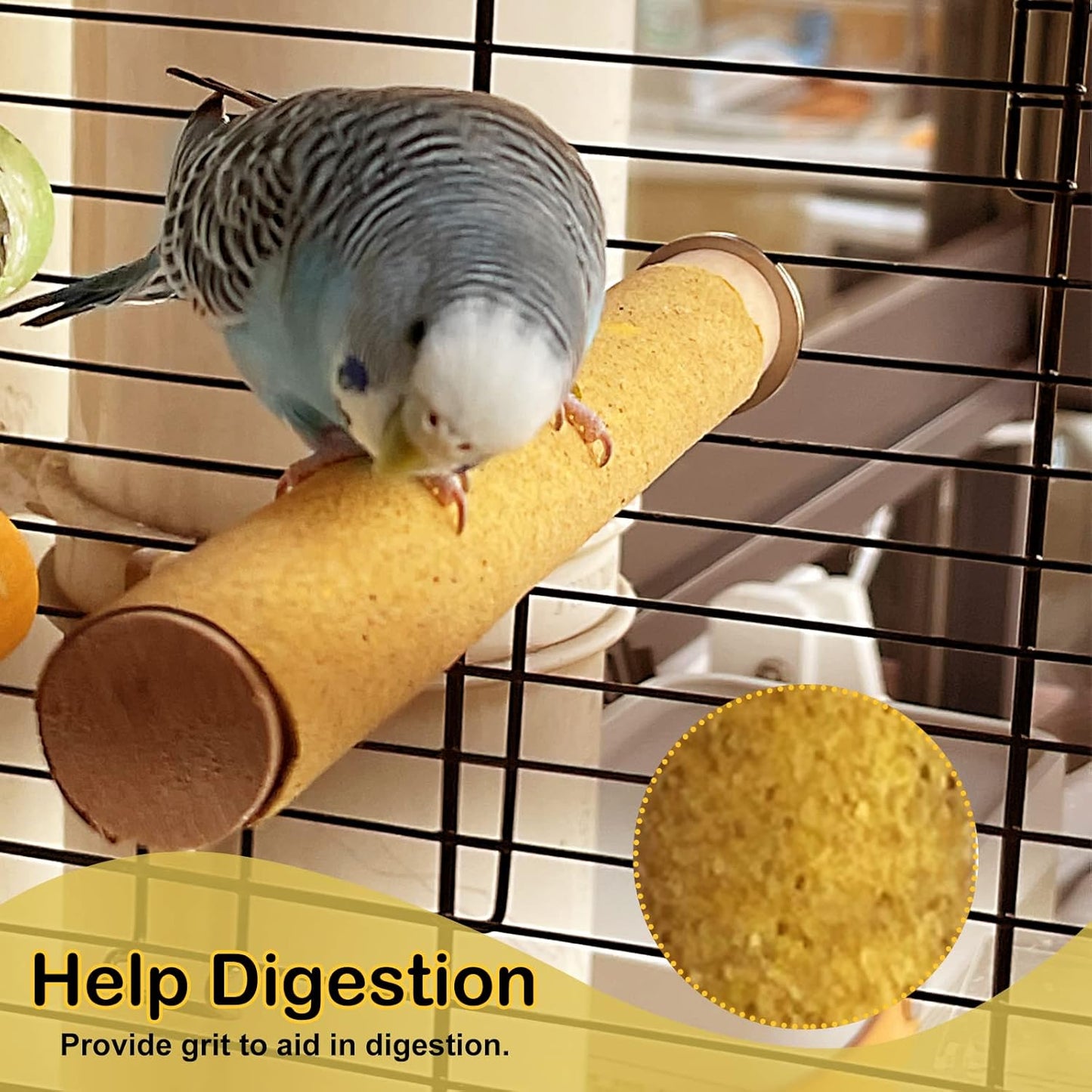 S&X Small Bird Perch Covers, Sand Perch Covers Sandpaper for Budgies, Canaries, Parakeets, Lovebirds and Other Small Birds, 6-Pack