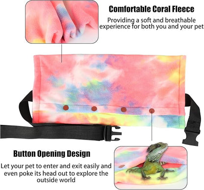 Esmorah Bearded Dragon Carrier and Leash Harness with Wings, Small Animal Sling Carrier and Reptile Carrier, Lizard Adjustable Harness and Sling Bag for Outdoor Travel Walking Rest