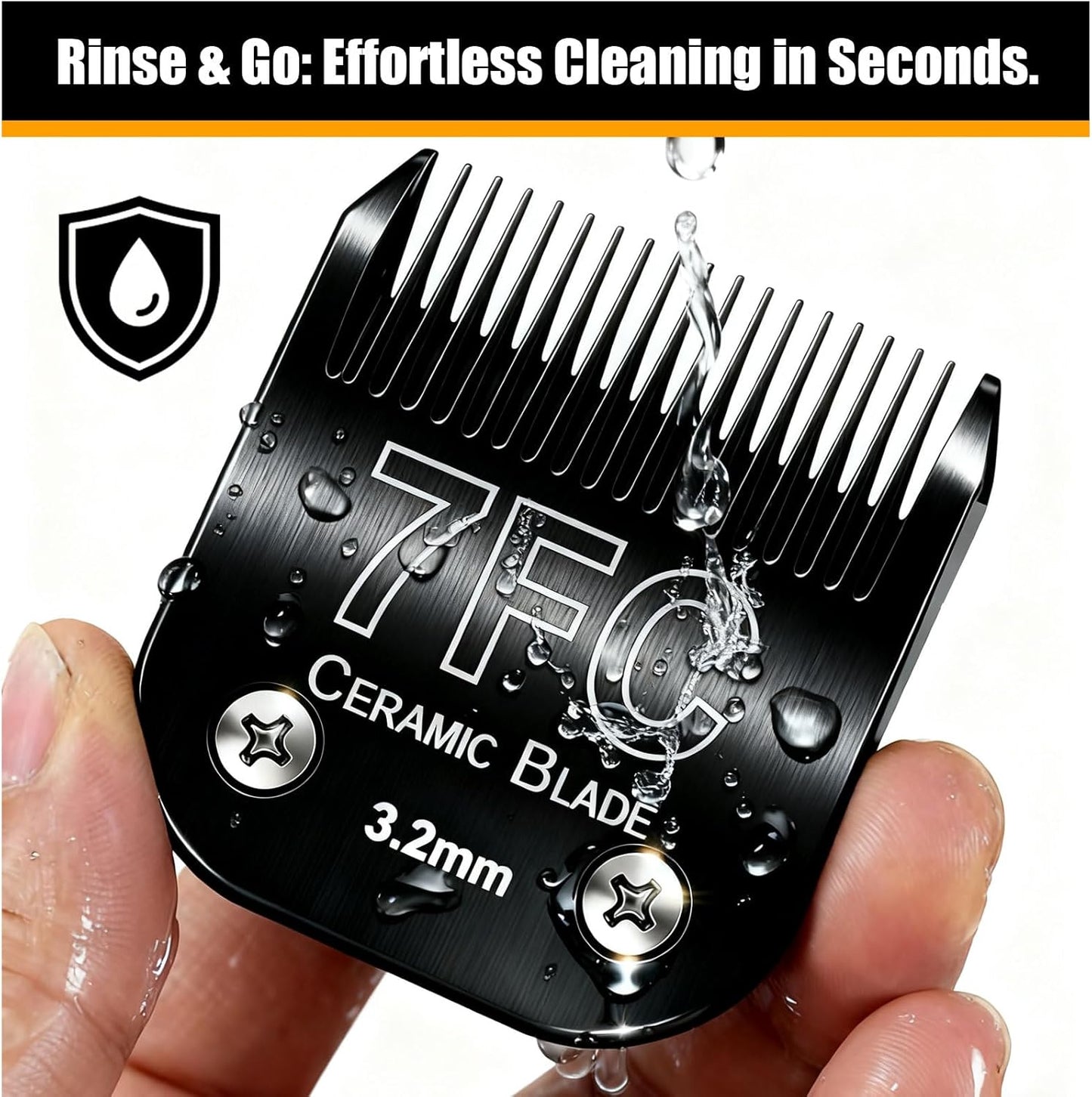 Dog Grooming Clipper Blades Replacement Compatible with Andis Dog Clippers,Most OsterA5, Wahl KM Series Pet Clippers (Black(7FC))