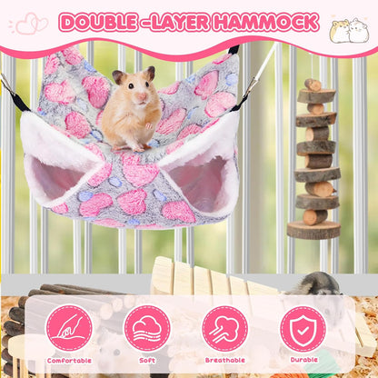 3 Pcs Guinea Pig Hammock, Rat Ferret Hamster Hanging Hammock Guinea Pig Accessories for Small Animals Chinchilla Parrot Sugar Glider Ferret Squirrel (11"×11")