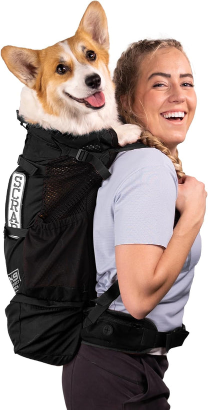 K9 Sport Sack Knavigate - Large, Midnight Black - Ideal for Dogs with 20-22” Back Length - Adjustable, Backpack-Style Carrier with Internal Frame & Padded Hip Belt