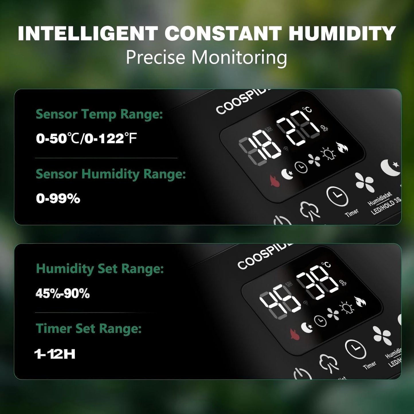 Coospider 5L Reptile Fogger Humidifier, Automatic Humidifiers for Reptiles Tank, Terrarium Humidifiers with Timer and Humidity Control, Reptile Misting System for Reptiles Amphibians Herps Vivarium