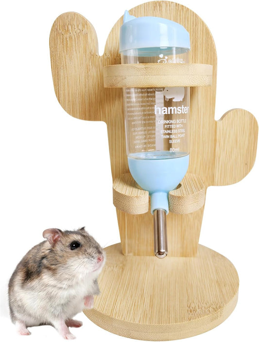 Hamiledyi Small Animal Water Bottle with Adjustable Stand & Hanging Hook - Leak-Proof Rodent Water Dispenser for Hamsters, Guinea Pigs, Gerbils(Style C)