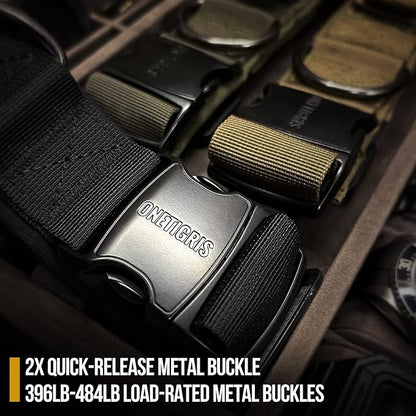 OneTigris Large Tactical Dog Harness, No Pulling Adjustable Dog Vest Harness, Heavy Duty Dog Harness with Handle, Large Hook and Loop Panels for Patch Green