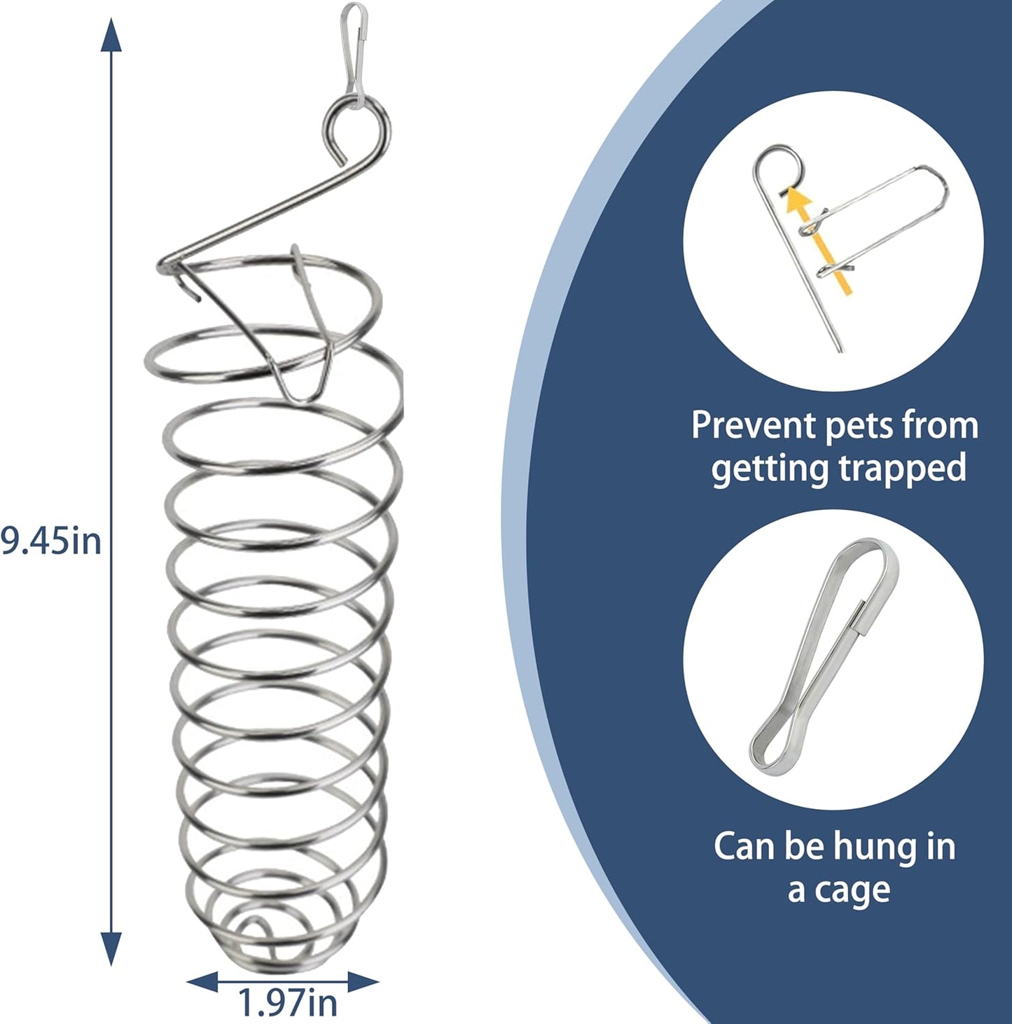 2Pcs Rat Enrichment Toys, 304 Stainless Steel Rat Foraging Toy for Fruit Vegetable Holder, Chew-Proof Small Animal Cage Accessories Puzzle Toy with Safe Lid Design for Hamster, Bird