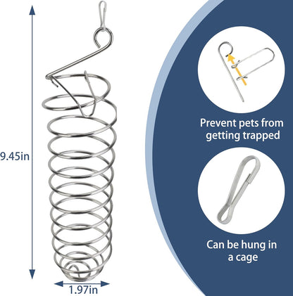 2Pcs Rat Enrichment Toys, 304 Stainless Steel Rat Foraging Toy for Fruit Vegetable Holder, Chew-Proof Small Animal Cage Accessories Puzzle Toy with Safe Lid Design for Hamster, Bird