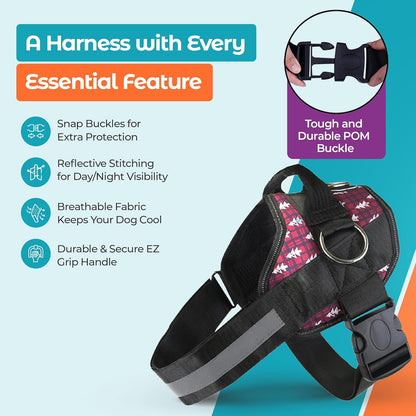 Joyride Basic Essential Dog Harness 1.0 - Small, Medium, Large Dogs, No-Pull Pet Vest with 3 Side Rings for Leash Placement, Adjustable for Training (Winter Trees, S)