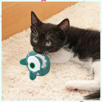 Catnip Toys for Small Cats 6 Pcs Xmas Kitten Chewing Toys Interactive Plush Cat Toy