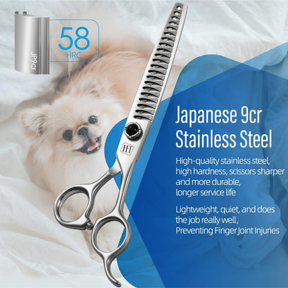Dog Grooming Scissors: 7 inch Pet Chunker Shears Made Of Japanese 9CR Advanced Stainless Steel Professional Grooming Scissors for Dogs Cats and Other Pets