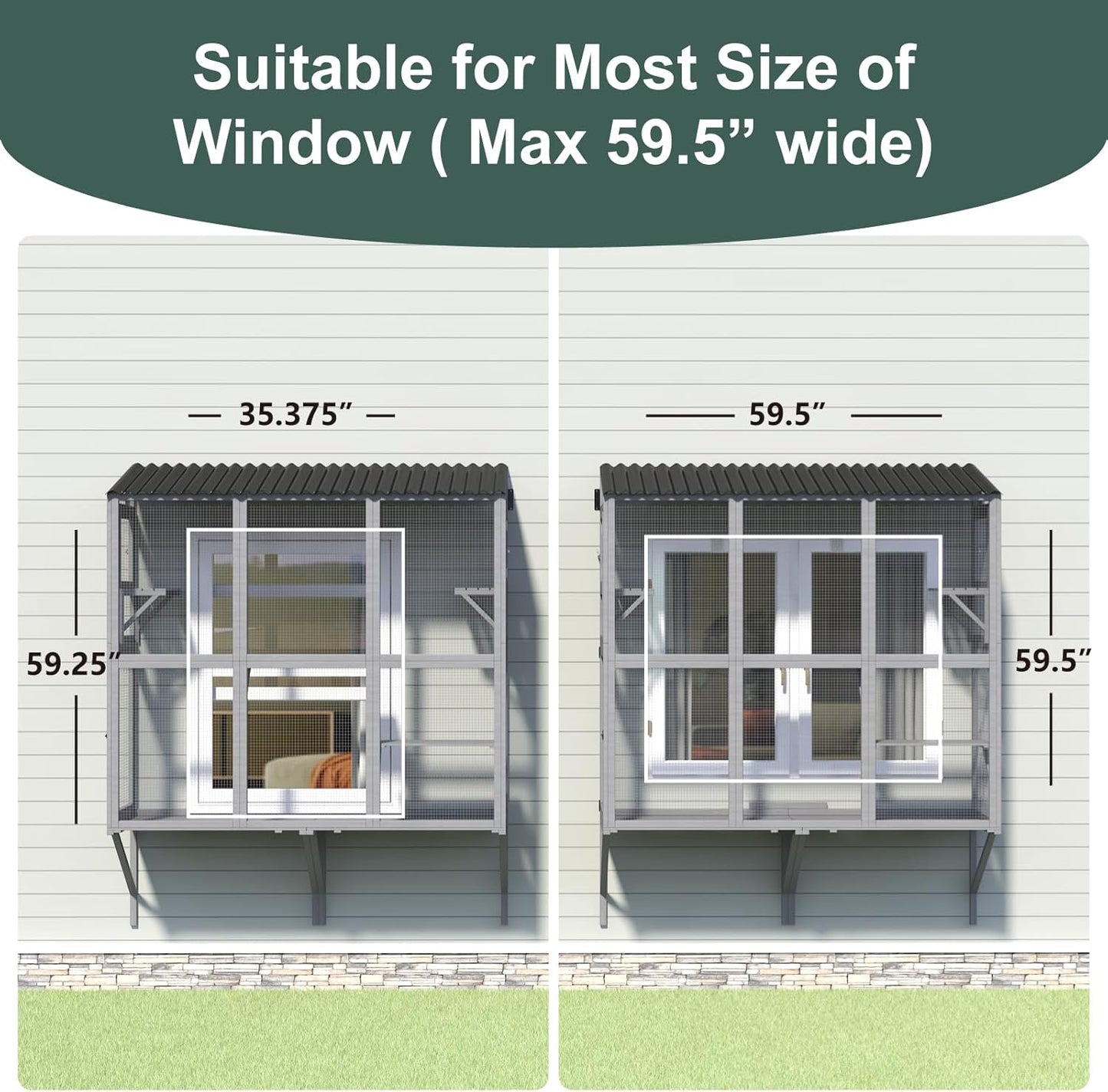 Cat Catio, Window Catio for Multiple Indoor Cats with 4 Jump Platforms, Cat Window Perch for Playing, Sunbathing, Napping, Waterproof Window Box Enclosure for Safely Enjoying Outdoor Sights