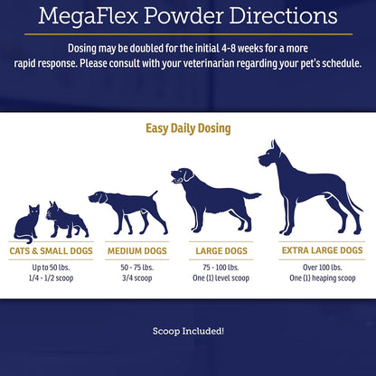 Rx Vitamins MegaFlex - Glucosamine Sulfate with MSM - Cat & Dog Hip and Joint Supplement - Contains Vitamin C and Sea Cucumber - Supports Joint Health and Flexibility - 600g