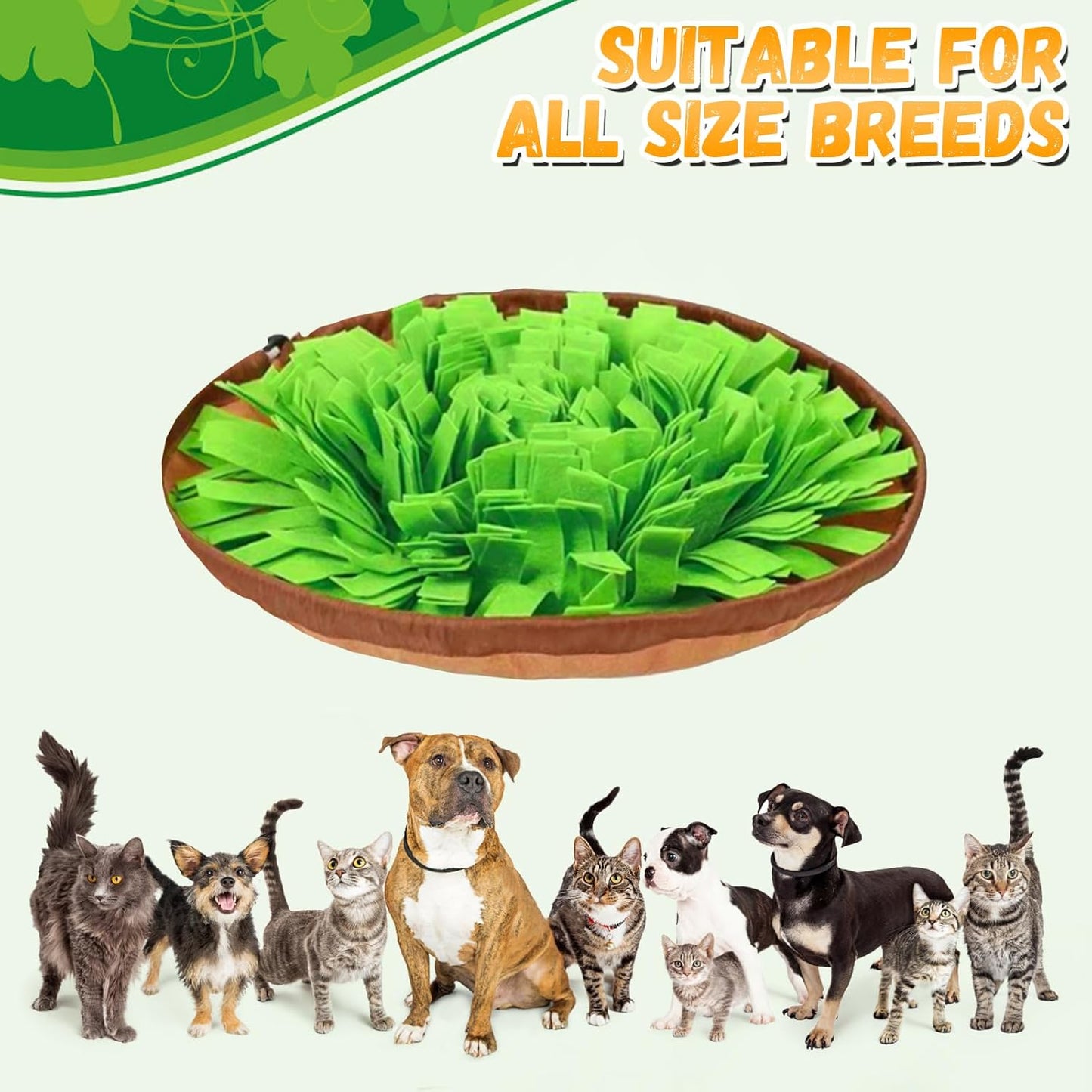 Snuffle Mat for Dogs Cats, Interactive Pet Non Slip Sniff Mat for Slow Eating Cognitive Puzzle Feeder for Enrichment Mental Stimulation Toys Keeping Boredom Away