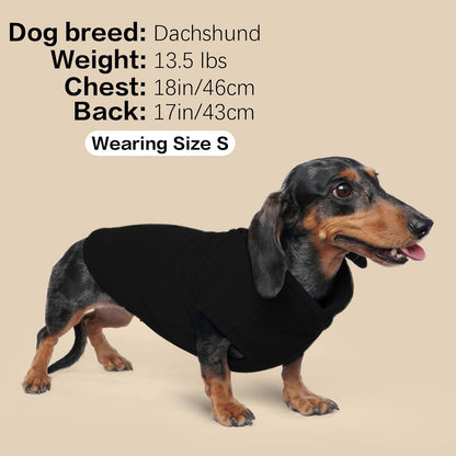 FUAMEY Dog Fleece Vest for Small Dogs,Warm Stretchy Dog Sweatshirts Pullover with Leash Hole Dogs Sweater Soft Pet Turtleneck Cozy Pet Vest Lightweight Sleeveless Black S