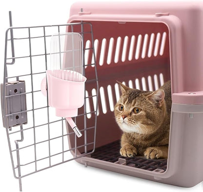 Pet Water Bottle for Cage Crate - 17oz No Drip BPA Free Water Dispenser for Small Animal Rabbit Guinea Pig Chinchilla Ferret Squirrel Hedgehog - Pink