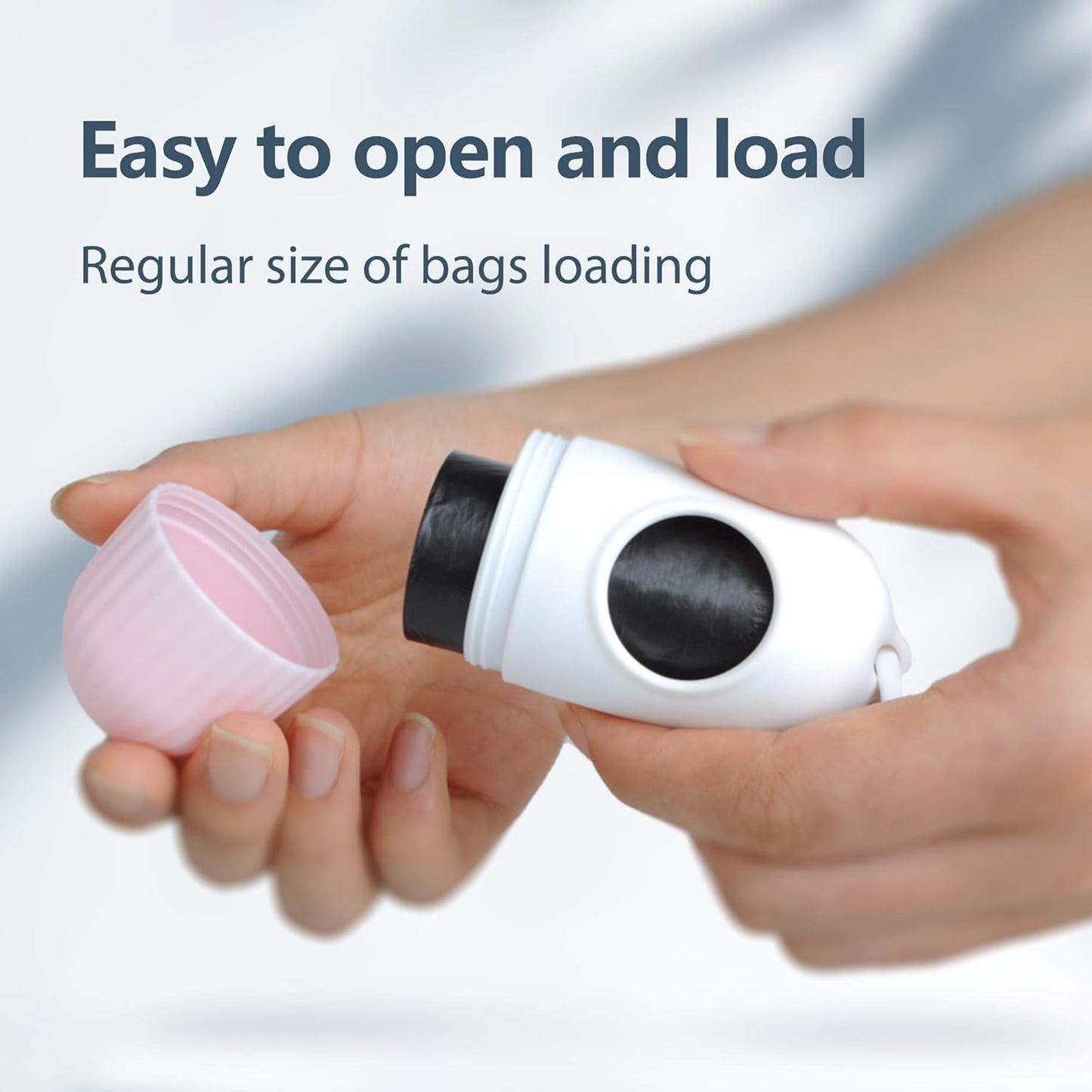 Fida Retractable Dog Leash with Dispenser and Poop Bags, 16 ft Pet Walking Leash for Large Dog up to 110 lbs, Anti-Slip Handle, Tangle Free, Reflective Nylon Tape (L, White)