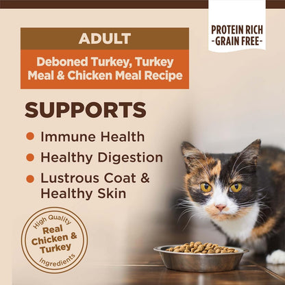 Wellness CORE Adult Dry Cat Food for Indoor & Outdoor Cats, Grain-Free, Natural, Original Turkey, Turkey Meal & Chicken (11 Pound Bag)