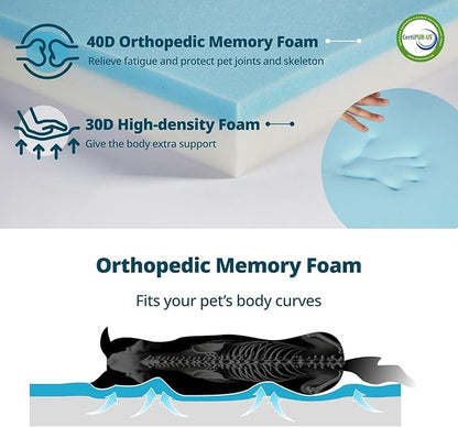 Orthopedic Memory Foam XXL Dog Bed - 6" Thick Beds for Extra Large Sized Dog - Waterproof Removable Washable Cover & Wrap-Around Zipper - Ultimate Comfort & Easy Maintenance, Brown